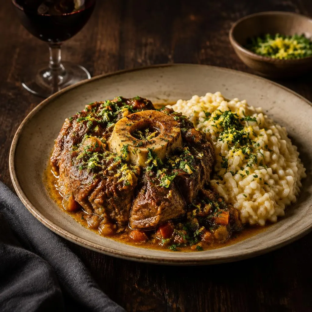 Ossobuco et risotto à la milanaise